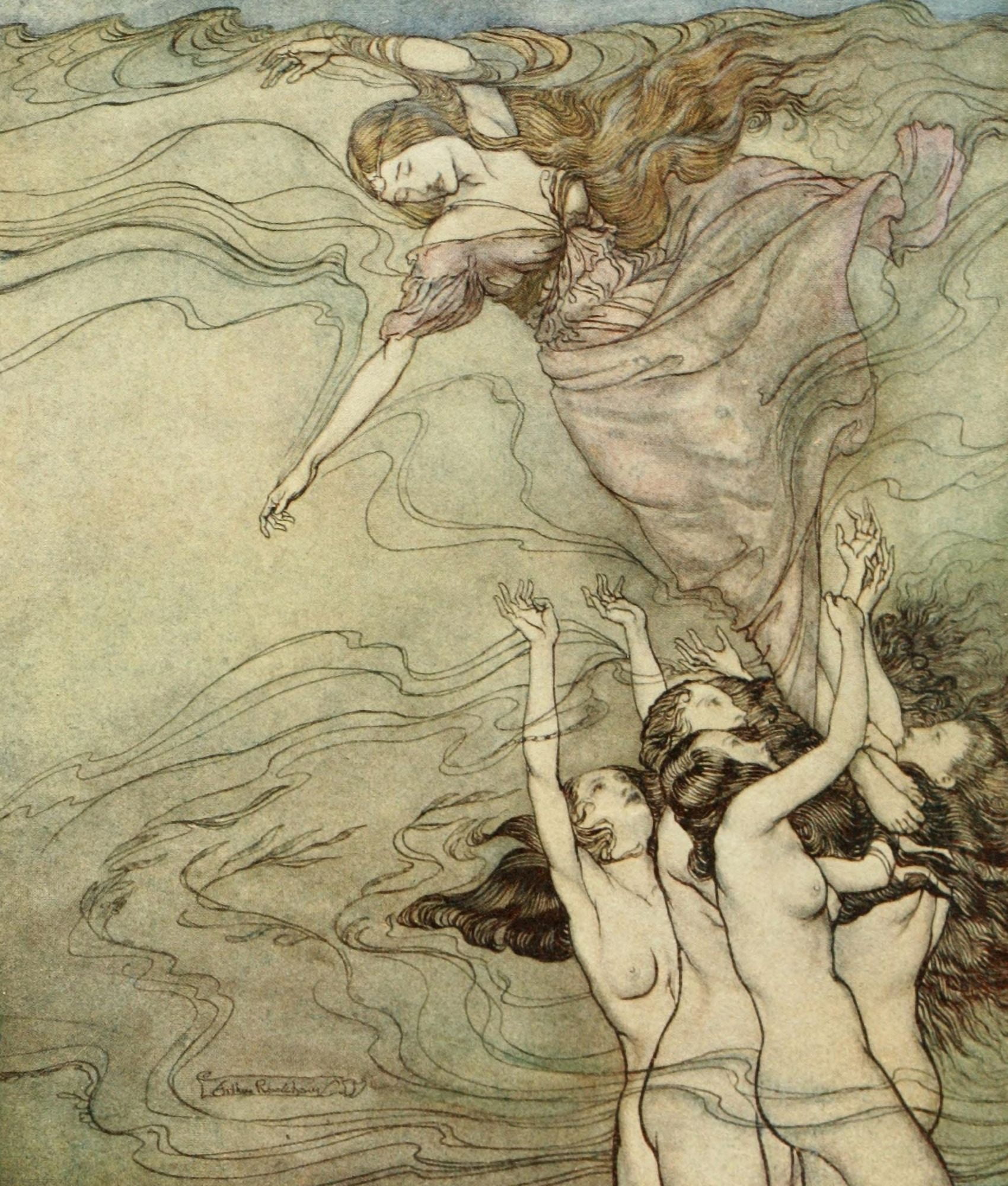Comus 1921 The water-nymphs Canvas Art - Arthur Rackham (24 x 36)