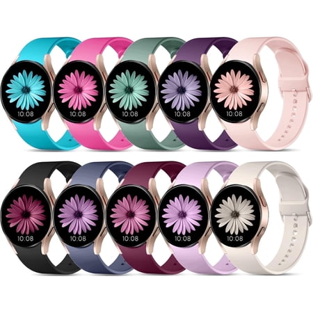 Comvin Compatible With Samsung Galaxy Watch 7/6/5/4 Bands 40mm 44mm/Watch 6 Classic 47mm 43mm/Watch 5 Pro Bands 45mm for Women Men, Silicone Soft Sport Wristbands