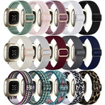 Comvin 15 Pack Elastic Band Compatible with Fitbit Versa 4 Bands for Woman/Sense 2/Sense/Versa 3 Bands, Adjustable Stretchy Nylon Solo Loop Sport Strap for SmartWatch Replacement