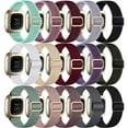 thumbnail image 1 of Comvin 15 Pack Elastic Band Compatible with Fitbit Versa 4 Bands for Woman/Sense 2/Sense/Versa 3 Bands, Adjustable Stretchy Nylon Solo Loop Sport Strap for SmartWatch Replacement, 1 of 6
