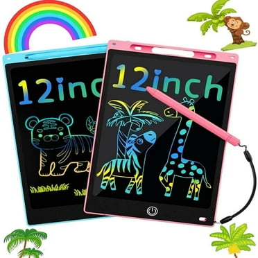 Comvin 2 Pack LCD Writing Tablet for Kids, 12 Inch Colorful Doodle Board Drawing Tablet, Reusable Educational Learning Toys Birthday Gifts for Boys Girls Age 3-8