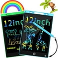 thumbnail image 1 of Comvin 2 Pack LCD Writing Tablet for Kids, 12 Inch Colorful Doodle Board Drawing Tablet, Reusable Educational Learning Toys Birthday Gifts for Boys Girls Age 3-8, 1 of 7