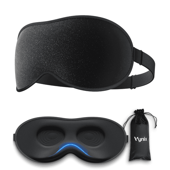 Comvin 3D Sleep Mask for Women Men, Memory Foam Eye Masks for Sleeping Blackout, Black
