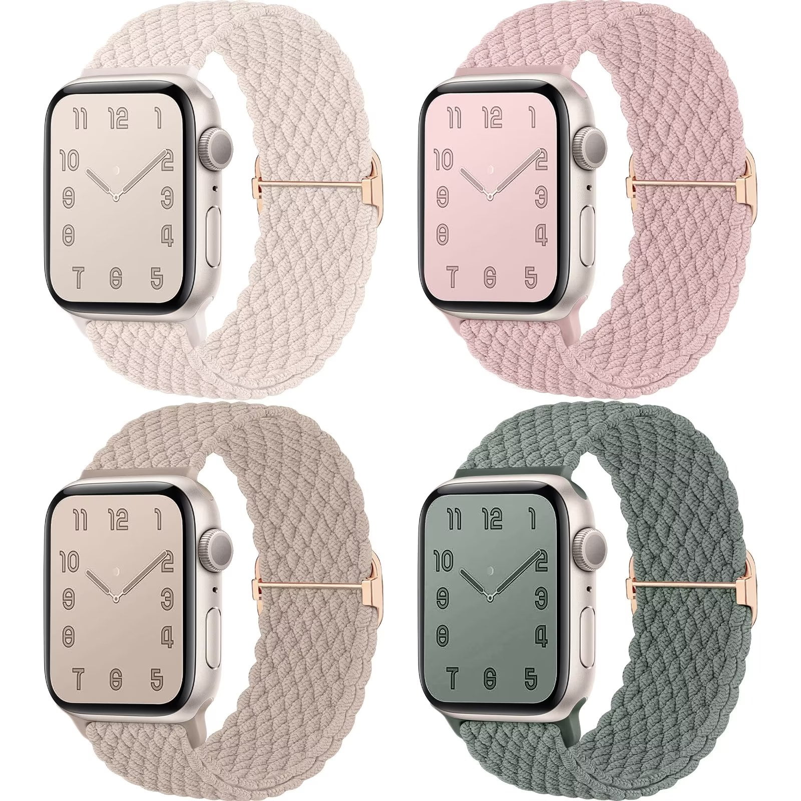 Comvin Pack Braided Solo Loop Bands For Apple Watch Mm Mm Mm