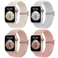 thumbnail image 1 of Comvin 4 Pack Braided Stretchy Solo Loop Compatible with Apple Watch Bands for Women 40mm 38mm 41mm 44mm 46mm 45mm 42mm 49mm, Adjustable Elastic Strap for iWatch Series 10 9 8 7 6 5 4 3 SE Ultra, 1 of 8