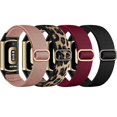 thumbnail image 1 of Comvin 4 Pack Compatible with Fitbit Charge 5/ Fitbit Charge 6 Bands Women Men, Adjustable Stretchy Solo Loop Elastic Nylon Sport Strap, 1 of 6