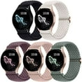 thumbnail image 1 of Comvin 5 Pack Compatible with Samsung Watch Bands for Galaxy Watch 7 6 5 4 40mm 44mm/Watch 6 4 Classic Band 43mm 47mm/Galaxy Watch 5 Pro Band 45mm, 20mm Braided Stretchy Sport Straps Women Men, 1 of 7