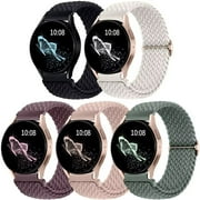 Comvin 5 Pack Compatible with Samsung Watch Bands for Galaxy Watch 7 6 5 4 40mm 44mm/Watch 6 4 Classic Band 43mm 47mm/Galaxy Watch 5 Pro Band 45mm, 20mm Braided Stretchy Sport Straps Women Men
