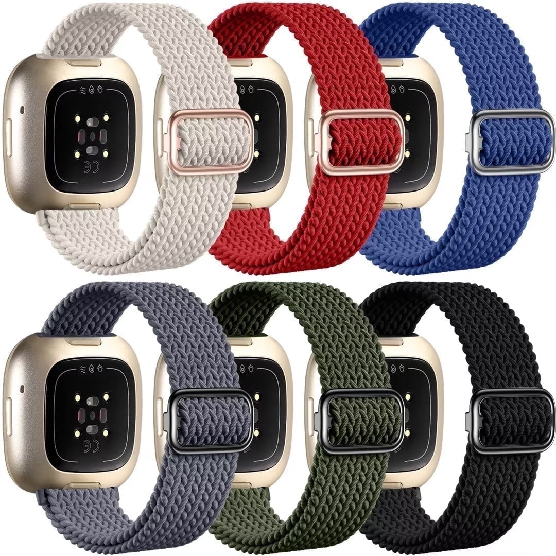 Comvin Pack Braided Elastic Band Compatible with Fitbit Versa