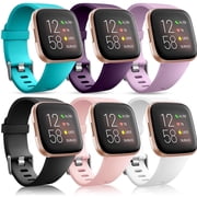 Comvin Compatible with Fitbit Versa 2/Versa/Versa Lite/Versa SE Bands for Women Men, Soft Silicone Breathable Hole Sport Wristbands