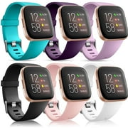 Comvin Compatible with Fitbit Versa 2/Versa/Versa Lite/Versa SE Bands for Women Men, Soft Silicone Breathable Hole Sport Wristbands