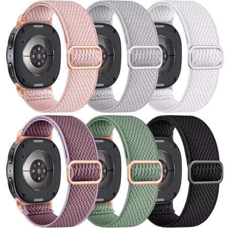 Comvin 6 Pack Stretchy Bands Compatible with Samsung Galaxy Watch 8 Bands 40mm 44mm, Galaxy Watch 8 Classic Band 46mm, Adjustable Nylon Elastic Sport Strap for Women Men