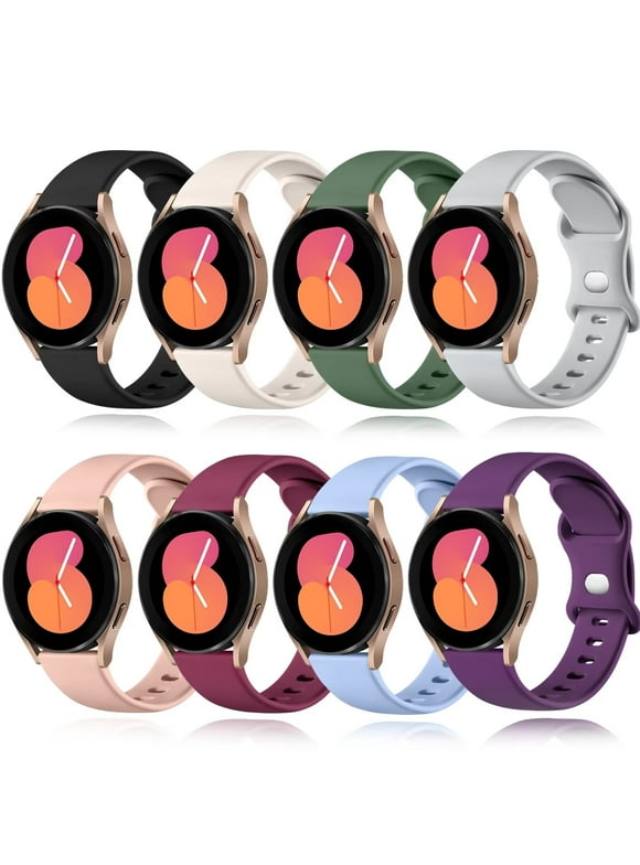 Comvin 8 Pack Soft Silicone Bands for Samsung Galaxy Watch 6/5/4 40mm 44mm/Galaxy Watch 6 Classic 47mm 43mm/Galaxy Watch 5 Pro 45mm/Galaxy Watch 4 Classic 46mm 42mm