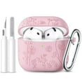 thumbnail image 1 of Comvin for Apple AirPods 4 Case Cover 2024, Cute Flower Engraved Silicone Case for AirPods 4 Case with Cleaner Kit & Keychain for Women Girls, Pink, 1 of 8