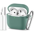 thumbnail image 1 of Comvin for Airpods 4 Case Cover with Cleaner Kit, Soft Silicone Full Protective Case for AirPods 4 with Keychain Compatible with Apple Airpods 4 Case for Women Men, PineGreen, 1 of 9