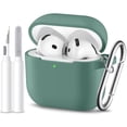 thumbnail image 1 of Comvin Compatible with Airpods 4 Case Cover, Full Protective Silicone Case for AirPods 4th Generation 2024 with Cleaner Kit, PineGreen, 1 of 9