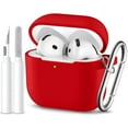 thumbnail image 1 of Comvin for Airpods 4 Case Cover with Cleaner Kit, Soft Silicone Full Protective Case for AirPods 4 with Keychain Compatible with Apple Airpods 4 Case for Women Men, Red, 1 of 9