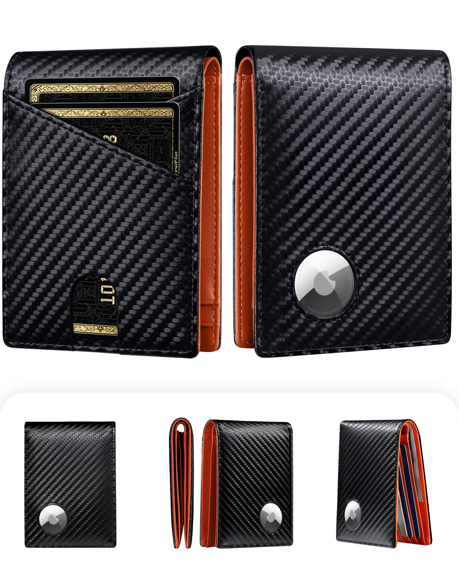 Comvin Airtag Wallet for Men, Bifold Leather Wallet with 10 Credit Card ...