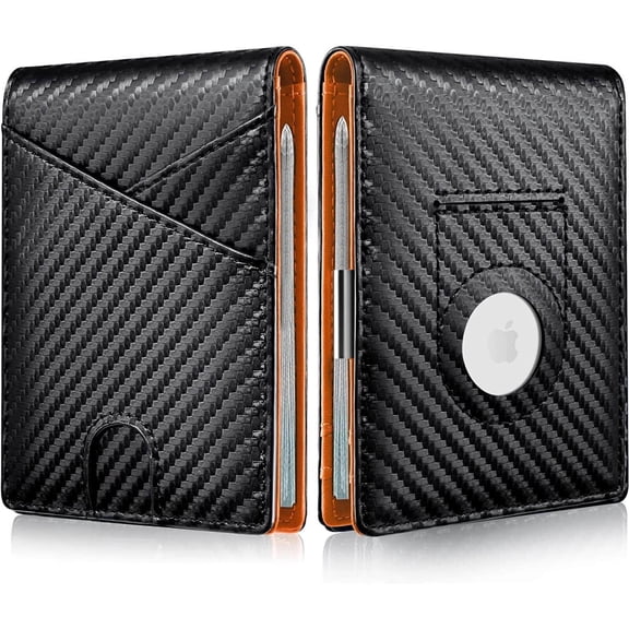 Comvin Slim Wallet for Men, Minimalist Mens Wallet Leather, AirTag Wallet with Money Clip/ RFID Blocking Credit Card Holder Valentines Day Gifts for Him