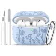 thumbnail image 1 of Comvin Compatible with AirPods Pro 3 Case Cover with Cleaner Kit, Cute Flower Engraved Silicone Protective Case for Apple Airpods Pro 3rd Generation (2025), 1 of 9