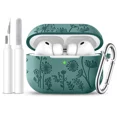 thumbnail image 1 of Comvin Compatible with AirPods Pro 3 Case Cover with Cleaner Kit, Cute Flower Engraved Silicone Protective Case for Apple Airpods Pro 3rd Generation (2025), 1 of 9