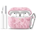 thumbnail image 1 of Comvin Compatible with AirPods Pro 3 Case Cover with Cleaner Kit, Cute Flower Engraved Silicone Protective Case for Apple Airpods Pro 3rd Generation (2025), 1 of 8