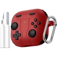 thumbnail image 1 of Comvin Compatible with Apple Airpods 4 Case Cover with Cleaner Kit & Keychain, Cool Funny Silicone Protective Case for Airpods 4th Generation 2024 for Men Boy Gifts, Red, 1 of 9