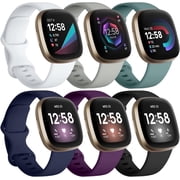 Comvin Compatible With Fitbit Versa 4/Versa 3/Sense 2/Sense Bands for Women Men, Soft Waterproof Sports Wristbands