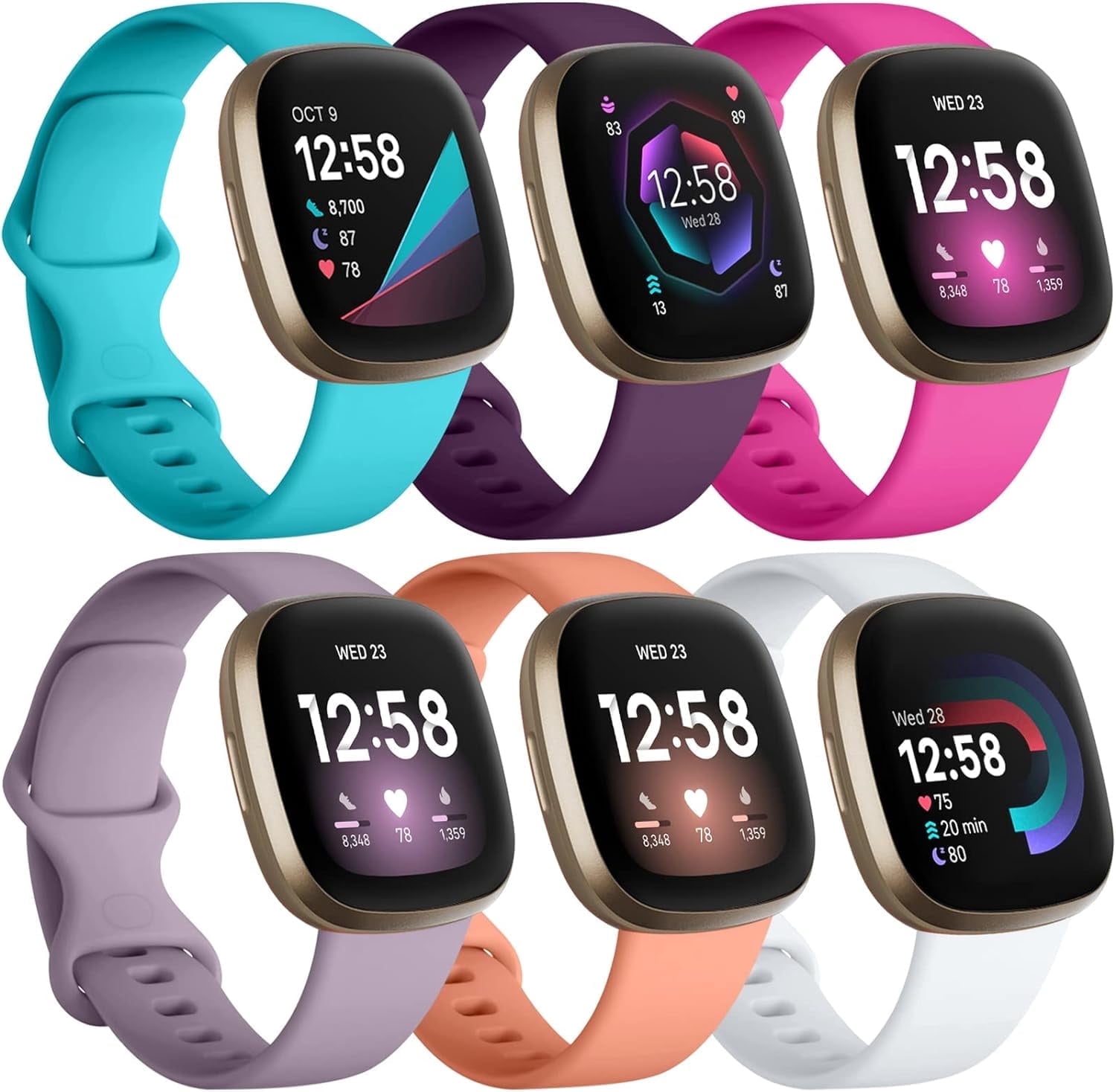 Comvin Compatible With Fitbit Versa 3/Versa 4/Sense 2/Sense Bands for ...
