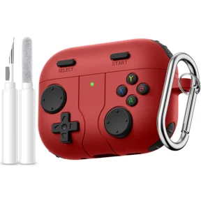 Comvin Compatible with Apple Airpods Pro 3 Case Cover with Cleaner Kit, Cool Funny Silicone Protective Case for AirPods Pro 3rd Generation Case (2025) for Men Boy,Red
