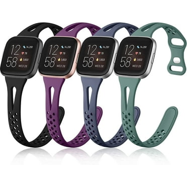 Comvin Compatible with Fitbit Versa 2/Versa/Versa Lite/SE Bands for Women Lady, Slim Soft Silicone Breathable Wristbands