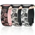 thumbnail image 1 of Comvin Compatible With Samsung Galaxy Watch 7/6/5/4 Bands 40mm 44mm/Watch 6 Classic 47mm 43mm/Watch 5 Pro Bands 45mm for Women, Silicone Fancy Engraved Rose Straps, 1 of 7