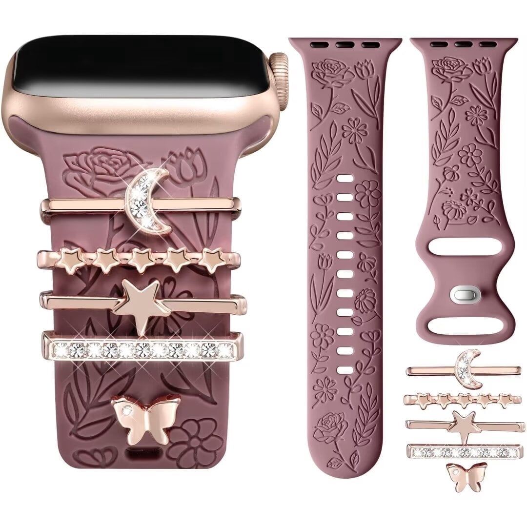 Comvin Flower Engraved Band for Apple Watch 40mm + more - Walmart.com