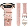 thumbnail image 1 of Comvin Flower Engraved Band for Samsung Galaxy Watch 7 Band/Watch 6 5 4 40mm 44mm/Watch 6 4 Classic Band 42mm 46mm 43mm 47mm/Galaxy Watch 5 Pro Band 45mm, with Decorative Charms Accessories Women, 1 of 7