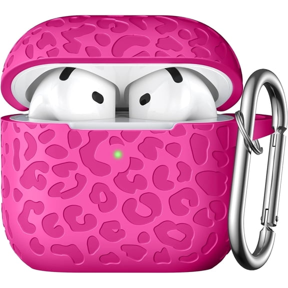 Comvin For Apple AirPods 4 & 5 Case Cover for Women, Leopard, Silicone, Rose