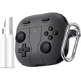 thumbnail image 1 of Comvin Compatible with Apple Airpods 4 Case Cover with Cleaner Kit & Keychain, Cool Funny Silicone Protective Case for Airpods 4th Generation 2024 for Men Boy Gifts, Black, 1 of 9