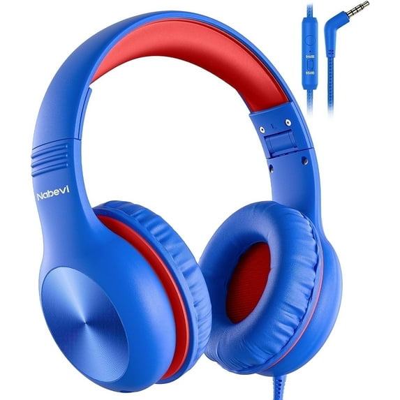 Comvin Wired Kids Headphones for School, Foldable Over-Ear Headphones for Kids Toddlers Boys Girls with Sharing Function & Safe Volume Limited