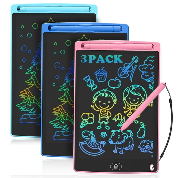 Comvin LCD Writing Tablet for Kids, 8.5 inch Drawing Tablet Colorful Doodle Board for Boys Girls, for Ages 2-9, 3 Pack