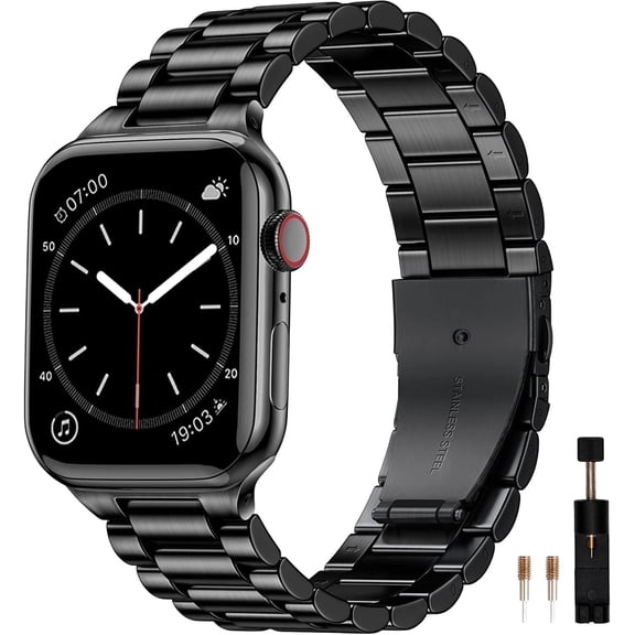 Comvin Metal Fits For Apple Watch Bands 46mm 45mm 49mm 42mm 44mm for Men Women, Stainless Steel Straps Compatible With iWatch Ultra Series 11 10 9 8 7 6 5 4 3 SE