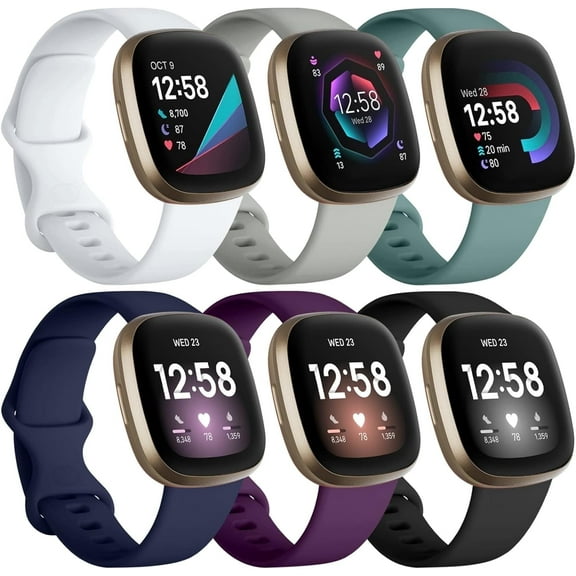 Comvin Compatible With Fitbit Versa 4/Versa 3/Sense 2/Sense Bands for Women Men, Soft Waterproof Sports Wristbands