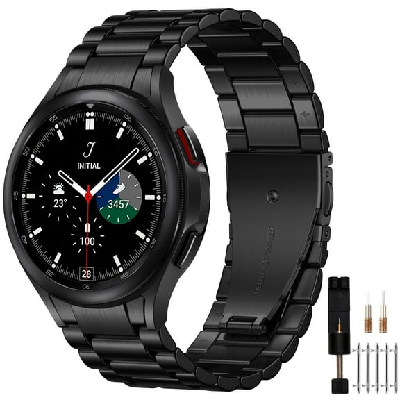 Comvin Compatible With Samsung Galaxy Watch 7/6/5/4 Bands 40mm 44mm/Watch 6 Classic 47mm 43mm/Watch 5 Pro Bands 45mm for Women Men, Stainless Steel Metal Charm Straps