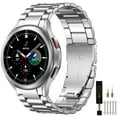 thumbnail image 1 of Comvin Compatible With Samsung Galaxy Watch 7/6/5/4 Bands 40mm 44mm/Watch 6 Classic 47mm 43mm/Watch 5 Pro Bands 45mm for Women Men, Stainless Steel Metal Charm Straps, 1 of 7