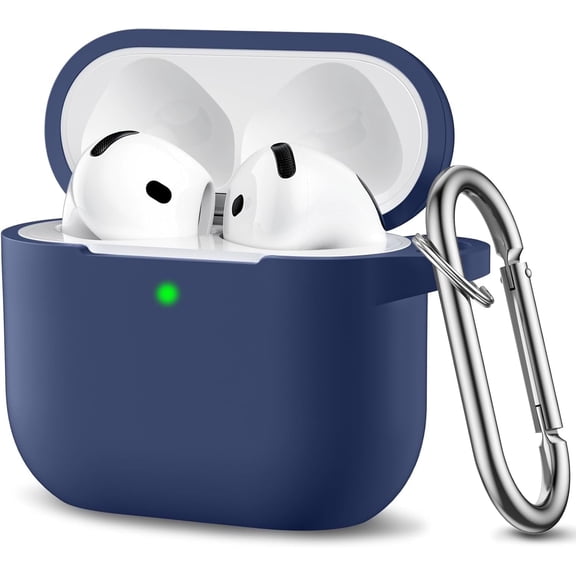 Comvin Compatible With Apple Airpods 4 Case Cover for Women Men, Silicone, Navy Blue
