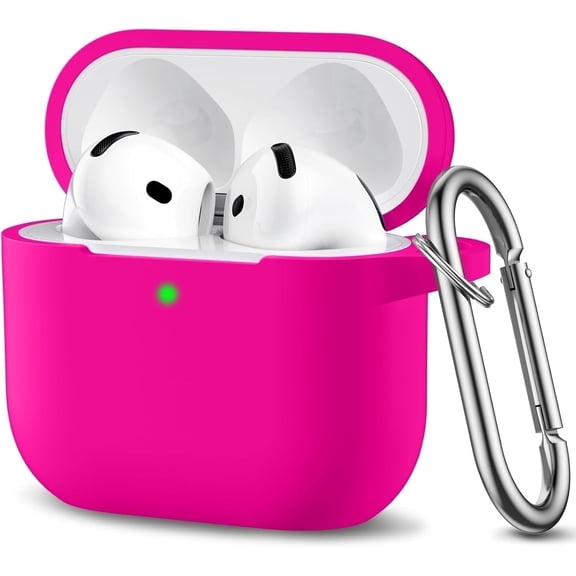 Comvin Compatible With Apple Airpods 4 Case Cover for Women Men, Silicone, Rose