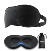 Comvin 3D Sleep Mask for Women Men, Memory Foam Eye Masks for Sleeping Blackout, Black
