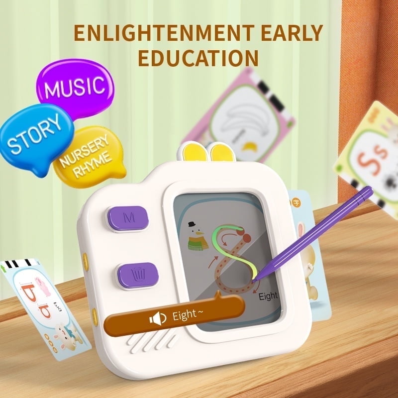 Comvin Talking Flash Cards for Toddlers with Writing Tablet, Electric Talking Flash Cards Learning Toys