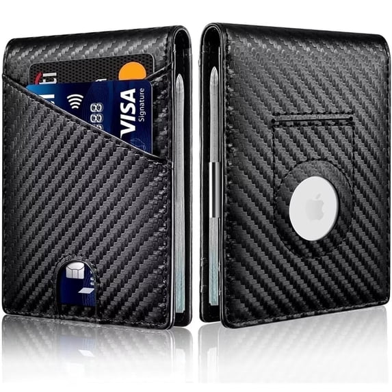 Comvin Slim Wallet for Men Minimalist Mens Wallet Leather, AirTag Wallet with Money Clip/ RFID Blocking Credit Card Holder Gifts for Men
