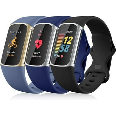 Comvin Soft Silicone Wristbands Compatible With Fitbit Charge 6 / 5 Bands for Women Men