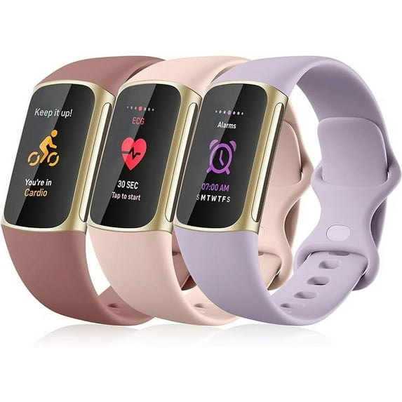 Comvin Soft Silicone Wristbands Compatible With Fitbit Charge 6 / 5 Bands for Women Men