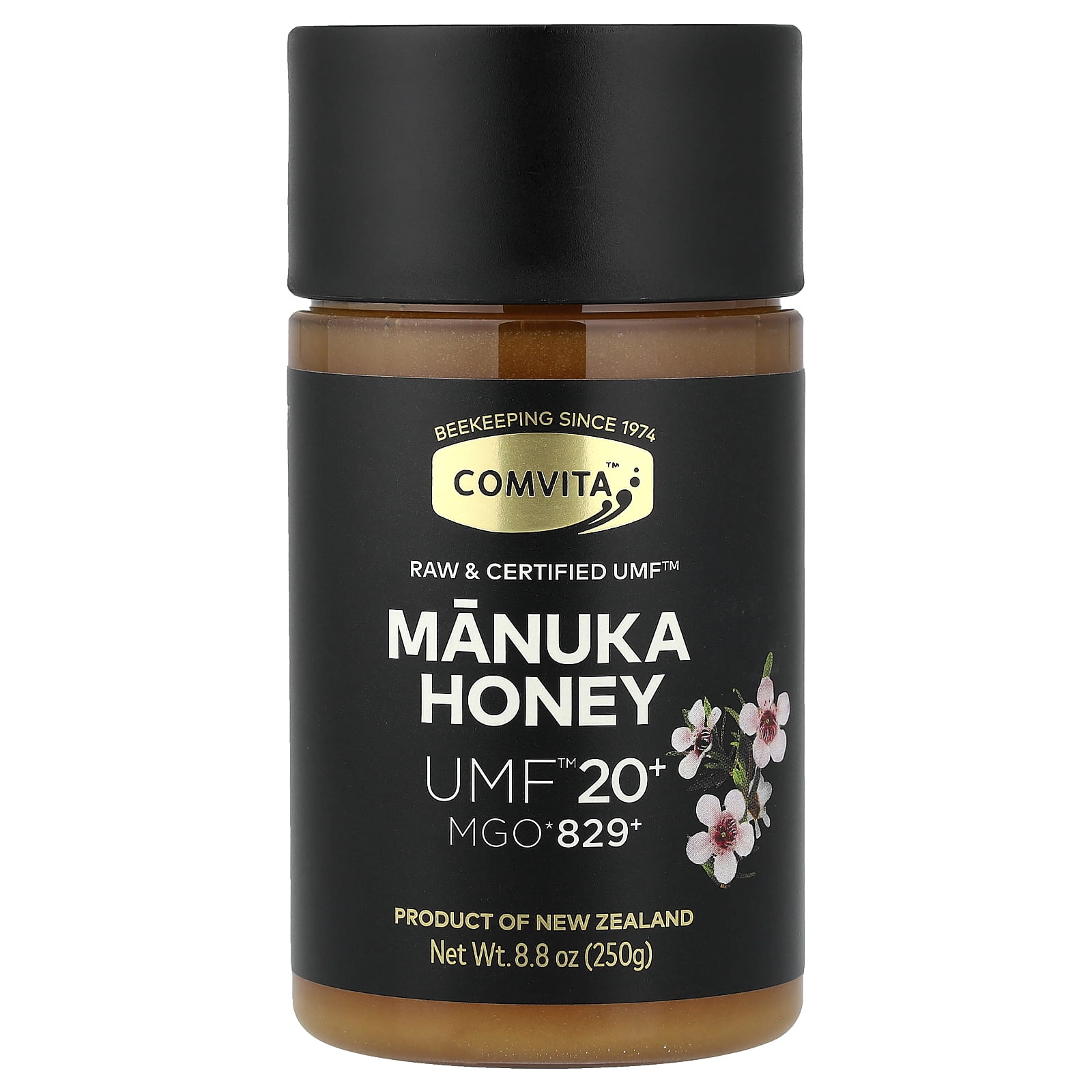 Comvita Certified UMF 20+ (MGO 829+) Raw Manuka Honey, Rare, Ultra Premium Grade, Wild, Unpasteurized, Non-GMO Superfood I 8.8 oz